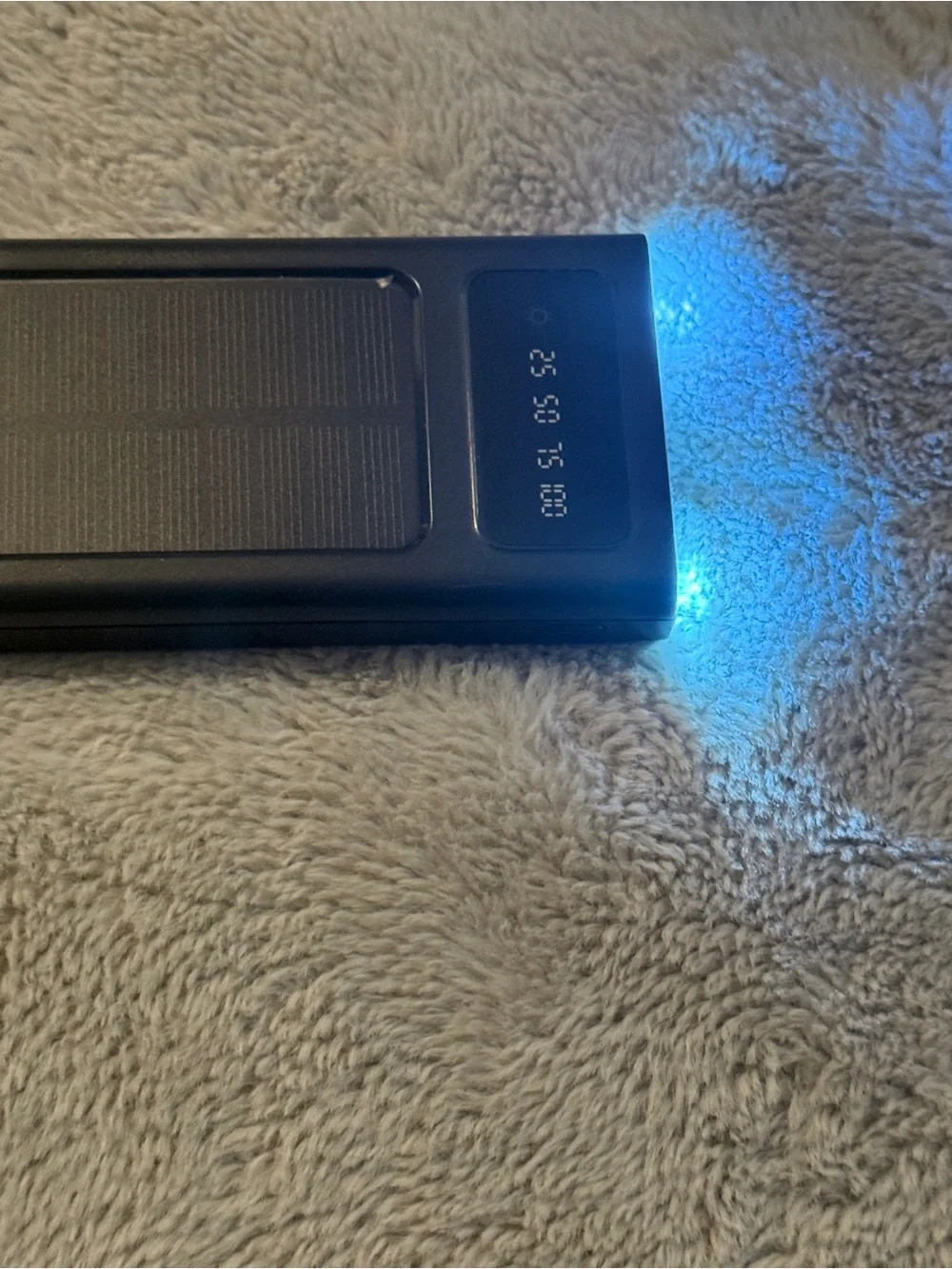 Portable Solar Power Bank Charger with 4 Built-In Cables & Dual LED Flashlight